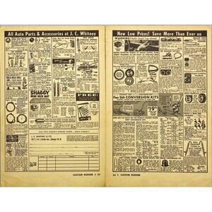 JC Whitney Co. 2 Pages of Ads for Auto Parts Vintage Print Ad 1962 Chicago, Ill.